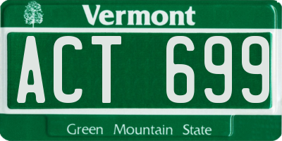 VT license plate ACT699