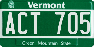 VT license plate ACT705