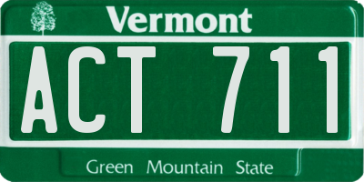 VT license plate ACT711