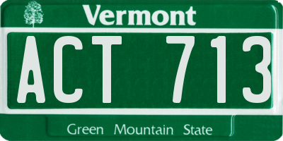 VT license plate ACT713