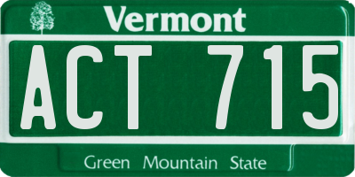 VT license plate ACT715