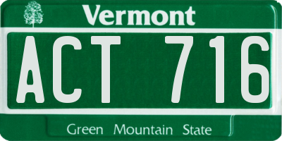 VT license plate ACT716