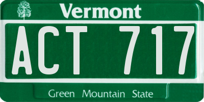 VT license plate ACT717