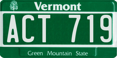 VT license plate ACT719