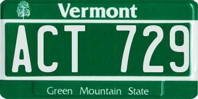 VT license plate ACT729
