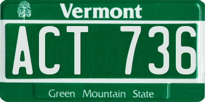 VT license plate ACT736