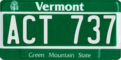 VT license plate ACT737