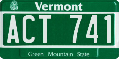 VT license plate ACT741