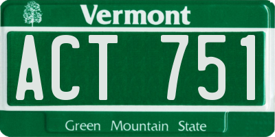 VT license plate ACT751