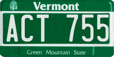 VT license plate ACT755