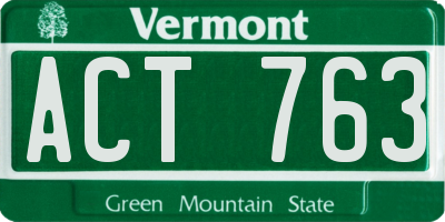VT license plate ACT763