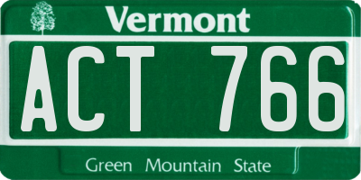 VT license plate ACT766