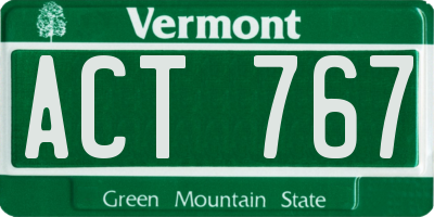 VT license plate ACT767