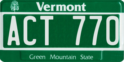 VT license plate ACT770