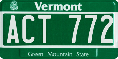 VT license plate ACT772