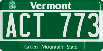 VT license plate ACT773
