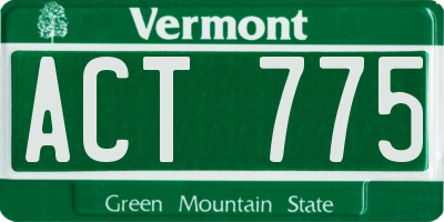 VT license plate ACT775