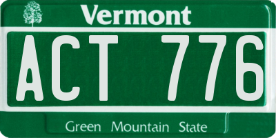 VT license plate ACT776