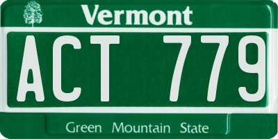 VT license plate ACT779