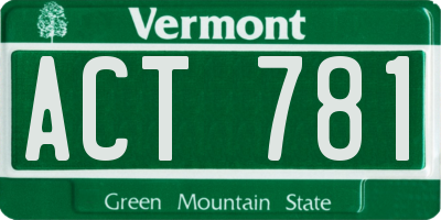VT license plate ACT781