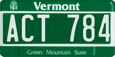 VT license plate ACT784