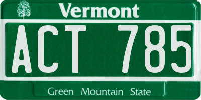 VT license plate ACT785
