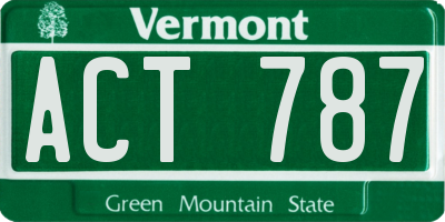 VT license plate ACT787