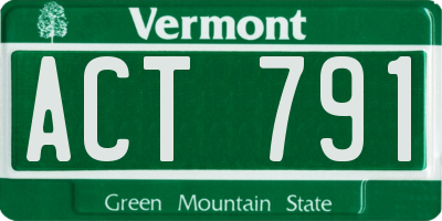 VT license plate ACT791
