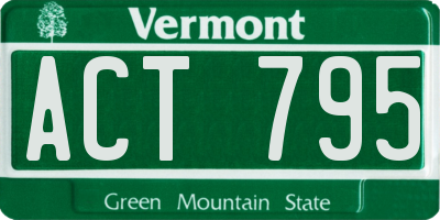 VT license plate ACT795