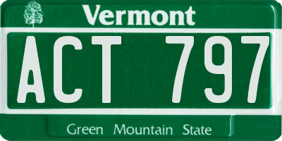 VT license plate ACT797