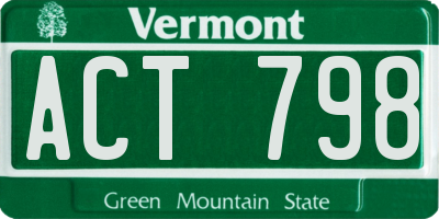 VT license plate ACT798