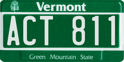 VT license plate ACT811