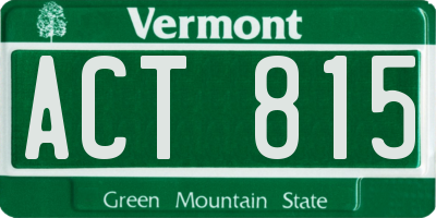 VT license plate ACT815