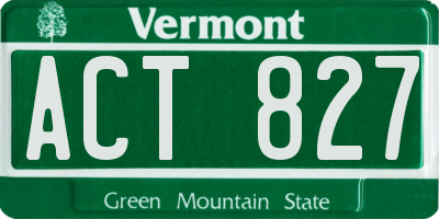 VT license plate ACT827