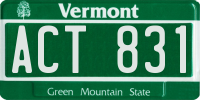 VT license plate ACT831
