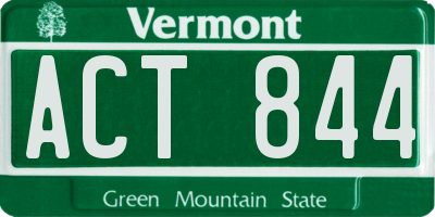 VT license plate ACT844