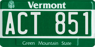 VT license plate ACT851
