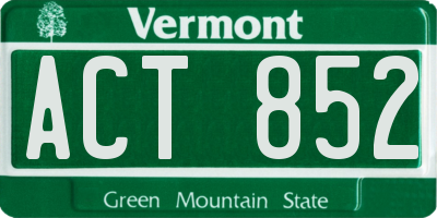 VT license plate ACT852