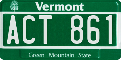 VT license plate ACT861