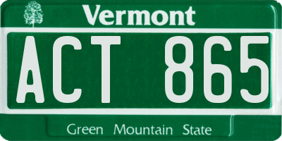 VT license plate ACT865