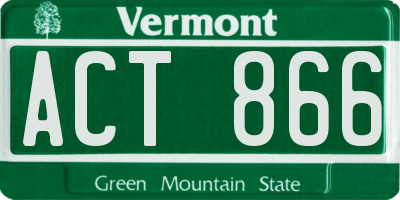 VT license plate ACT866