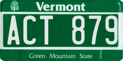 VT license plate ACT879