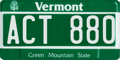 VT license plate ACT880