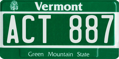 VT license plate ACT887