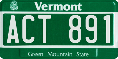 VT license plate ACT891