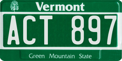VT license plate ACT897