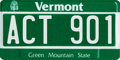VT license plate ACT901