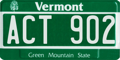 VT license plate ACT902