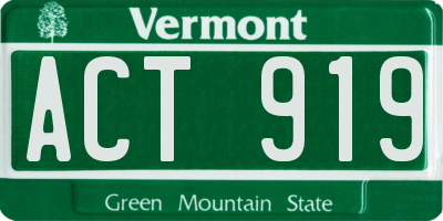 VT license plate ACT919