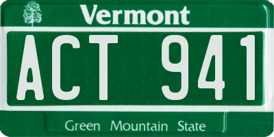 VT license plate ACT941